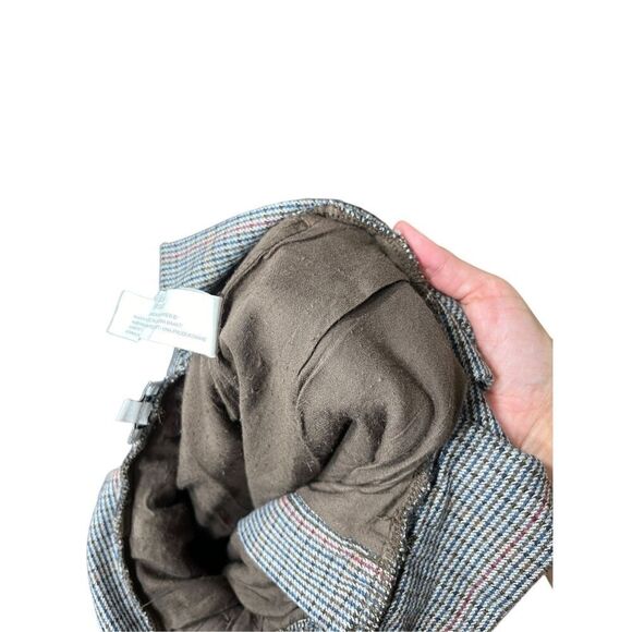 J.O.A. Just One Answer Wool Blend Paper bag Wide Leg Plaid Trousers XS - Picture 8 of 8